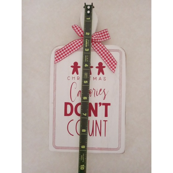 Christmas Calories Don't Count Christmas Decor 9" x 5" with hanger NEW - Picture 7 of 8